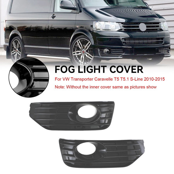 2010-15 VW Transporter Caravelle T5 T5.1 S-Line Fog Lamp Light Cover Insert S-line Grill Gloss Black Generic