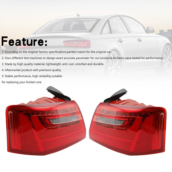 2012-2015 Audi A6 C7 Car L+R Outer LED Taillight Brake Light 4GD945095 4GD945096 Generic