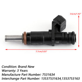 6PCS Fuel Injectors For 06-12 BMW 128i 328i X3 X5 Z4 525i 2.0/2.5/3.0L 7531634 Generic