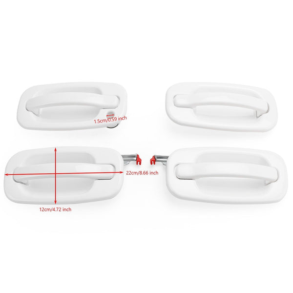 2000-2006 Chevy Suburban/Tahoe 4PCS Exterior White Painted Door Handle Set 19356468 19356469