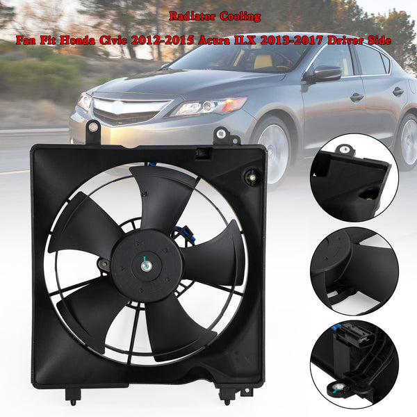 2012 Honda Civic GX, Si HFP Radiator Cooling Fan Driver Side 19030R1AA01PFM TYC601350 HO3115158 19015R1AA01 19020RSAG01 19015-R1A-A01 Generic