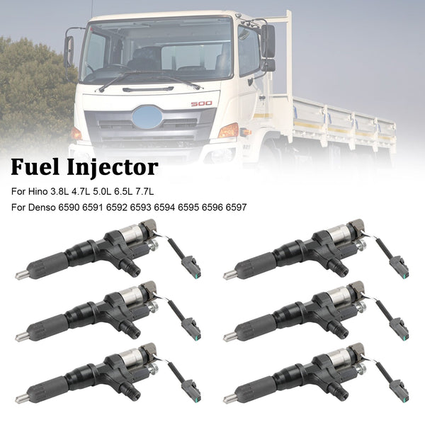 Hino 3.8L 4.7L 5.0L 6.5L 7.7L 6PCS Iniettori di carburante 095000-6593 CB84034501S 095000-6594 ​​Generico