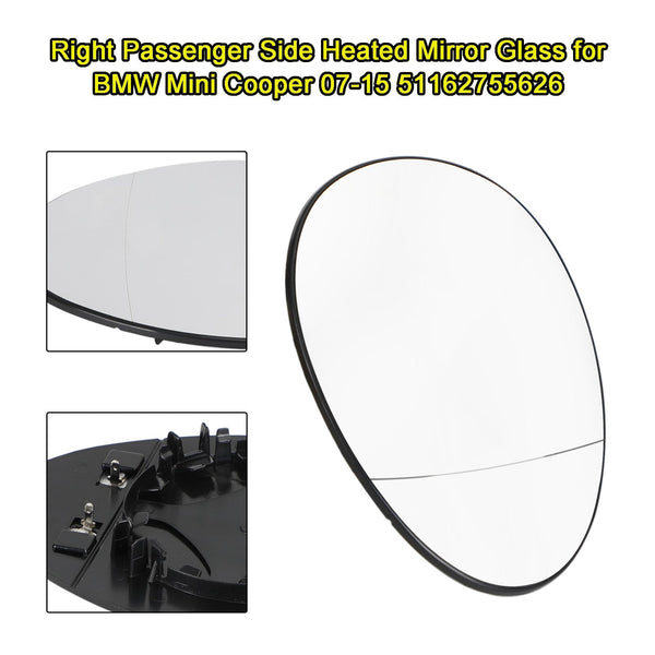 Mini R57Convertible 08-15 Right Passenger Side Heated Mirror Glass 51162755626