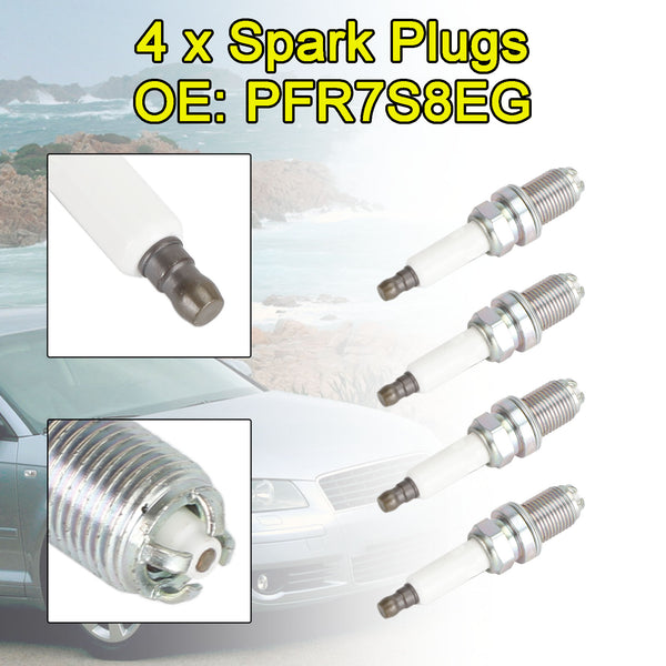 2006-2012 Volkswagen JETTA 2.0 Turbo 4PCS Spark Plugs PFR7S8EG 06H905601A 101905631H