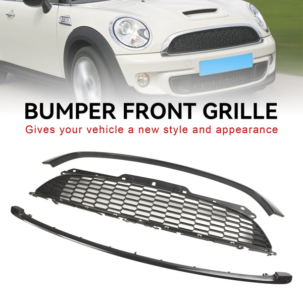 2009–2013 Mini R57 Cooper S & JCW 2-türiges Cabrio, 3 Stück, glänzend schwarzer Frontgrill, Grill, generisch