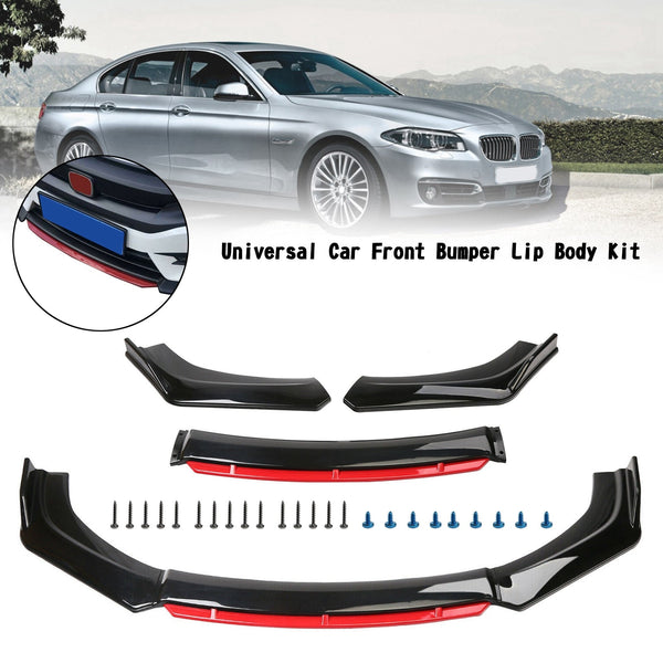 Benz W211 W212 W213 E-Klasse E220 E250 E350 E280 E300 E63 AMG 4-teiliges Universal-Auto-Frontstoßstangen-Lippenkörper-Set, Splitter, Spoiler, Diffusor-Schutz, generisch