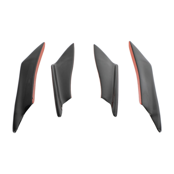 4 Stück Universal Car Front Bumper Fins Body Splitter Spoiler Canards Gloss Black Generic