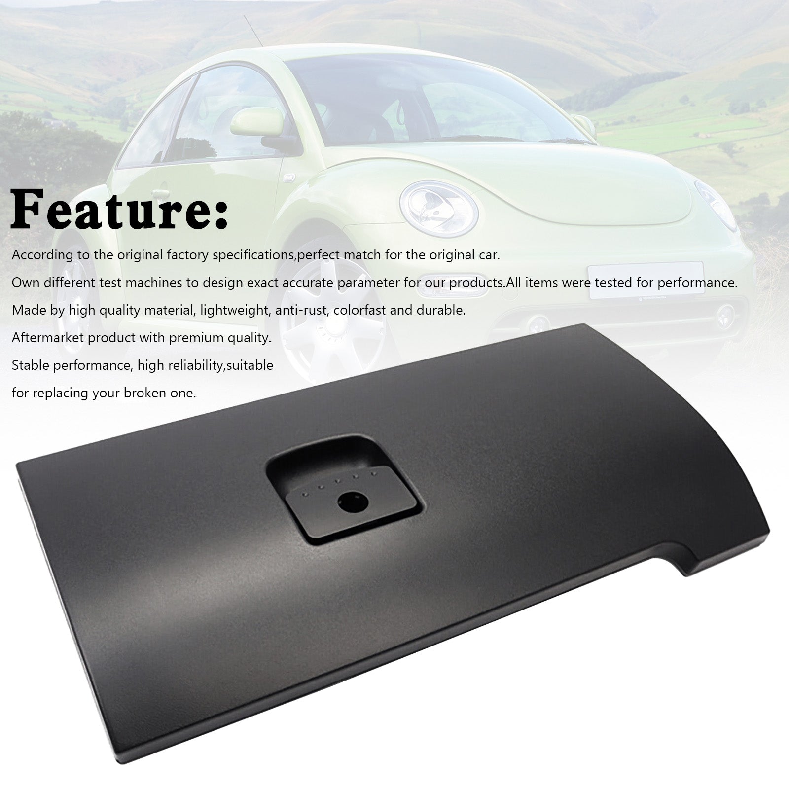 FSFY Coperchio della maniglia di chiusura del vano portaoggetti nero interno automatico per VW Beetle 2003-2010 FSFY Coperchio della maniglia di chiusura del vano portaoggetti nero interno automatico per VW Beetle 2003-2010