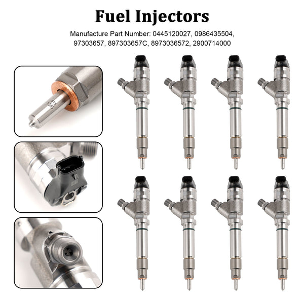 Injecteur de carburant 0986435504 adapté à GMC Chevy 6,6l Duramax LLY 2004.5 – 2005 générique, 8 pièces