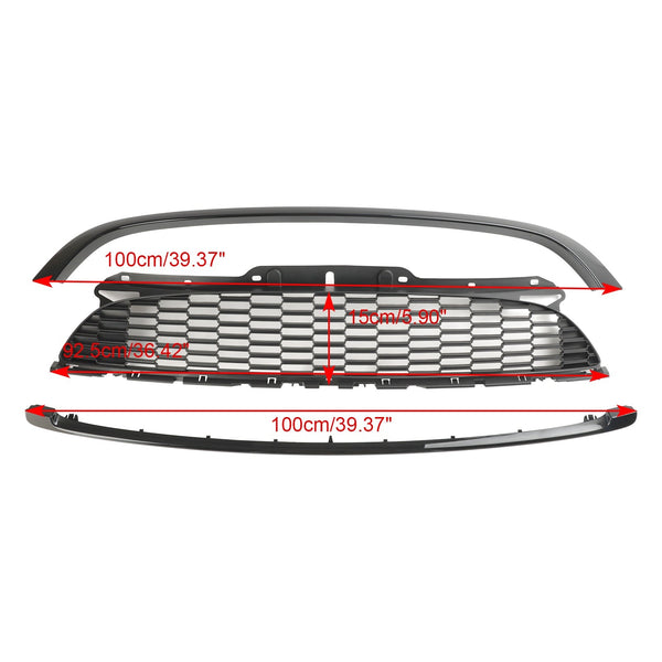 2007–2013 Mini R56 Cooper S & JCW 3-Türer Schrägheck, 3 Stück, glänzend schwarzer Frontgrill, Grill, generisch