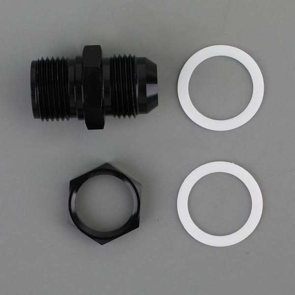 10 AN10 Flare-Brennstoffzellen-Schottverschraubung mit Unterlegscheibe, schwarz, generisch