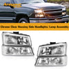 2003-2006 Silverado 1500/1500HD/2500HD/3500 Boîtier chromé Phares latéraux transparents/Assemblage de lampes 2502257 2503257 10366037 Générique