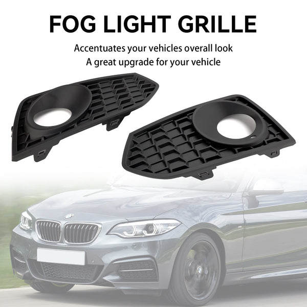 03/2014-04/2017 BMW 2-Series F23 (M Sport Bumpers only) 2PCS Front Bumper Fog Light Grille Grill 51118055319 51118055320 Generic