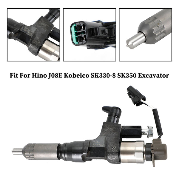 Iniettori di carburante per escavatore Hino J08E Kobelco SK330-8 SK350 095000-6593 CB84034501S 23670-E0010 VH23670E0011 Generico