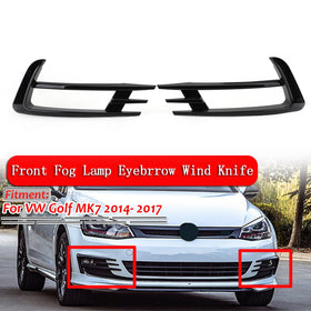 2PCS Schwarz Front Nebel Licht Lampe Augenbraue Abdeckung Trim Für VW Golf 7 MK7 2014-2017 Generisches