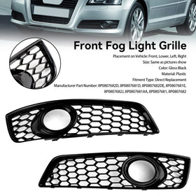 2009-2013 Audi A3 8P Standard Version Honeycomb Bumper Front Fog Light Grill Grille Cover Generic