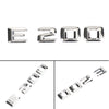 Rear Trunk Emblem Badge Nameplate Decal Letters Numbers Fit Mercedes E200 Chrome Generic