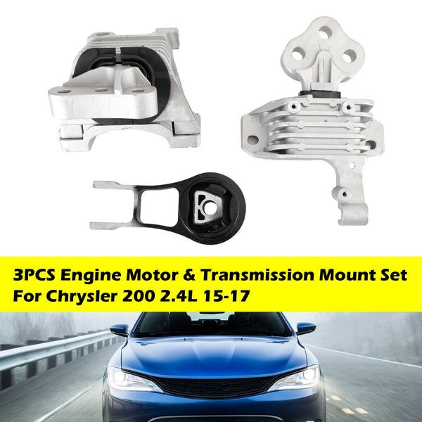 2015-2017 Chrysler 200 Limited Sedan 4-Door 3PCS Engine Motor & Transmission Mount Set 68192831AF 68418876AB 68157441AD