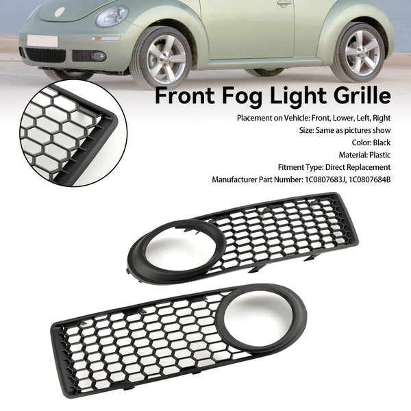 2006-2010 VW Volkswagen Beetle & Beetle Convertible Front Bumper Fog Light Grille 1C0807683J 1C0807684B