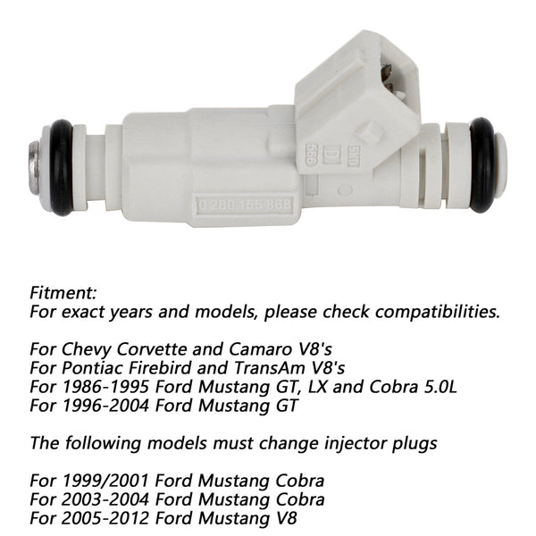 8PCS 36lb Fuel Injectors 0280155737 Fit Ford Fit GM LS1 LT1 5.0L 5.7L 380CC 0280155737 0280155811 Generic