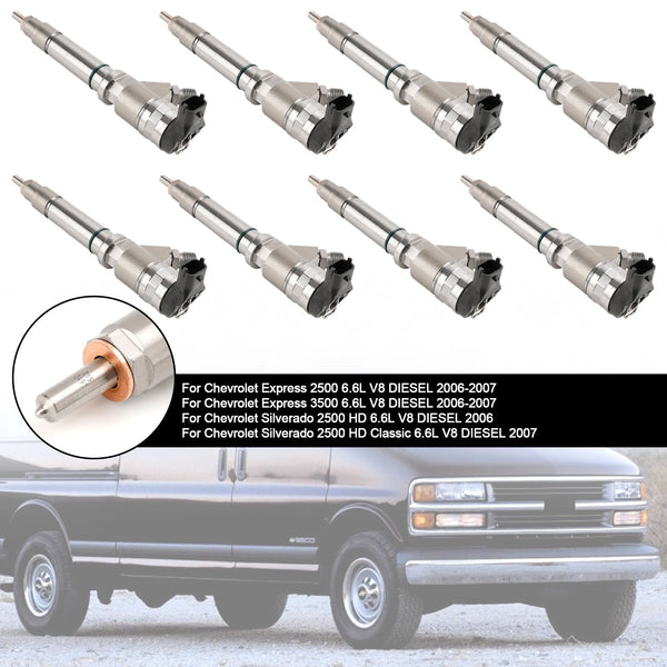 2006 Chevy Silverado 2500 HD 6.6L V8 DIESEL 8PCS Fuel Injector 0445120042 0445120082 19208742