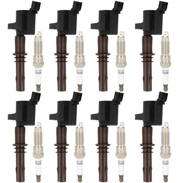 2010 F-350 Super Duty V8 5.4L 8PCS Ignition Coils +Spark Plugs DG521 SP509 Generic