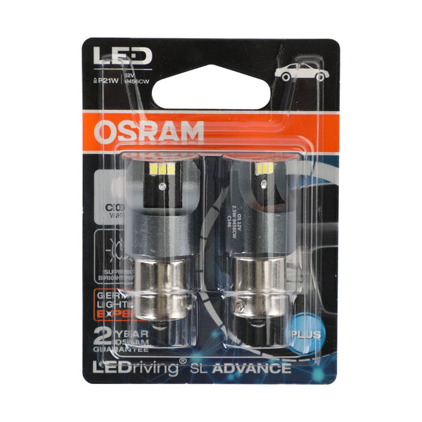 2x OSRAM 9456CW Car Auxiliary Bulbs LED P21W 12V2.5W BA15s Generic