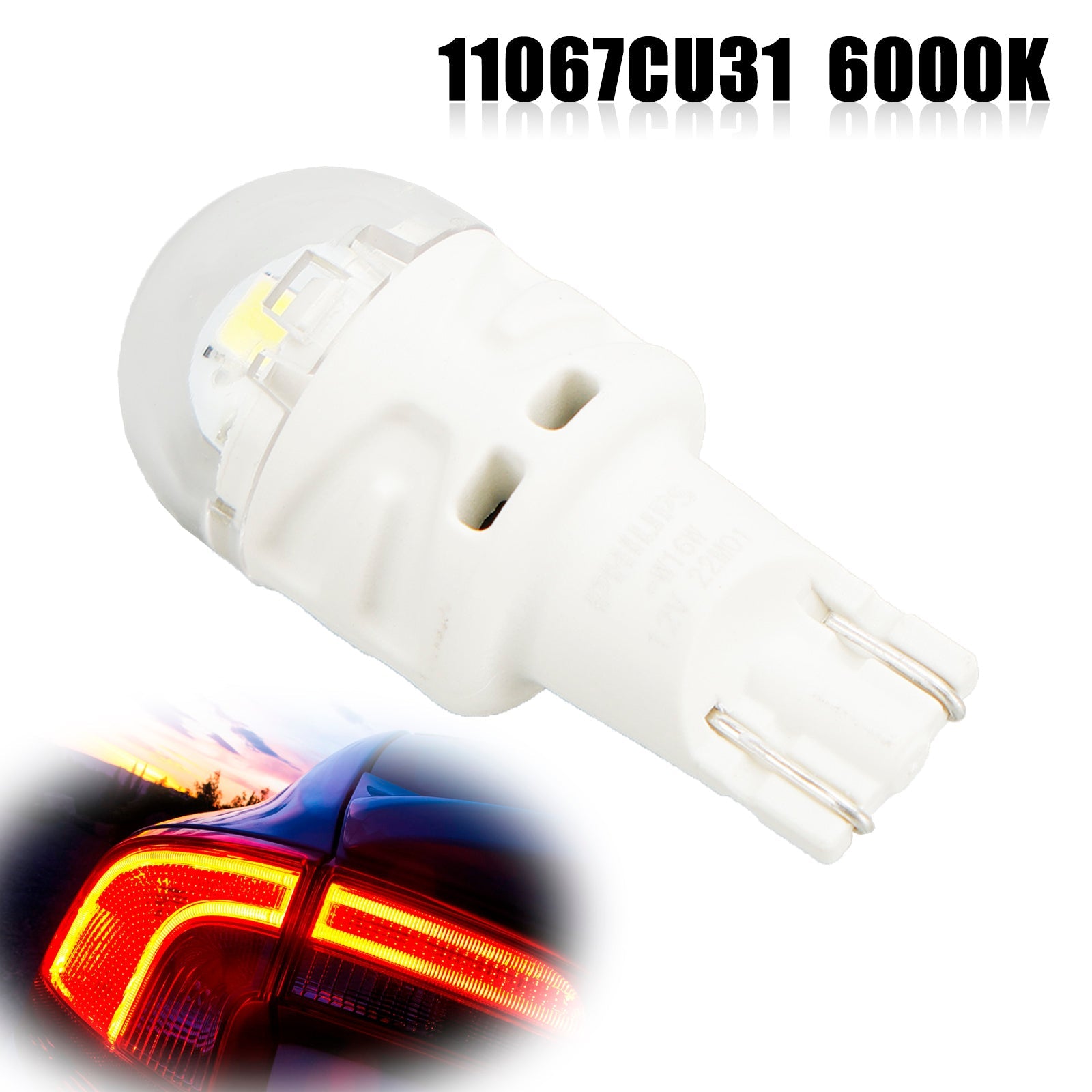 Til Philips 11067CU31B1 Ultinon Pro3100 LED-HVID W16W 6000K W2. 1x9,5d