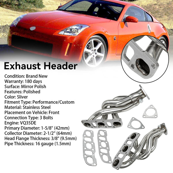 2003–2006 Nissan 350Z Z33 mit VQ35DE-Motor, Abgaskrümmer, Shorty-Krümmer, generisch