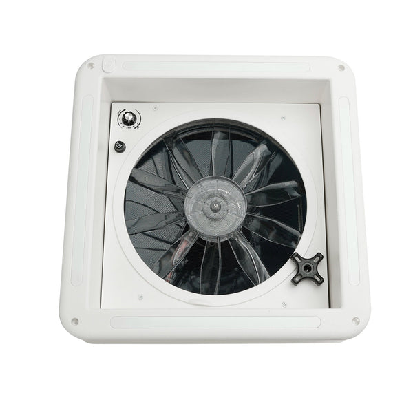 Ventilatore da tetto per camper da 14 pollici, motore a 3 velocità, lucernario da 12 V con luce LED generico