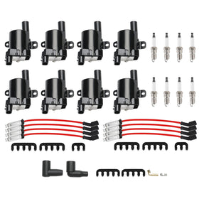 1999-2007 GMC Sierra 1500 4.8L 5.3L 8Pack Ignition Coil+Spark Plug+Wires Set UF262 C1251 D585 5C1082 Generic