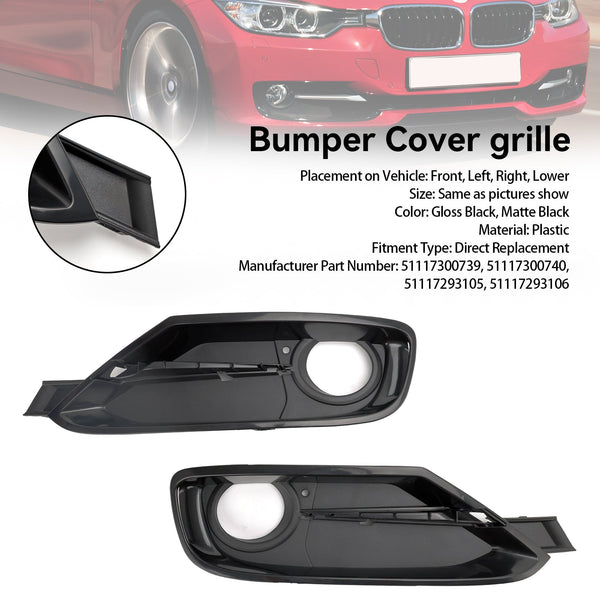 2014-2015 BMW 328d 328d xDrive 2PCS Front Bumper Fog Light Grille Covers 51117300739 51117300740 Generic