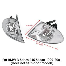 Vordere Blinker-Blinker-Eckleuchten, klare Lichter für BMW 3er-Serie E46 99–01, generisch