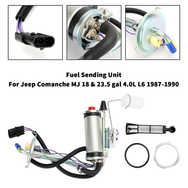 Unità di invio serbatoio gas Jeep Comanche MJ 18 e 23,5 gal 4,0 litri L6 1987-1990 con F.I. con la pompa del carburante JPSU-6P4.0 generica