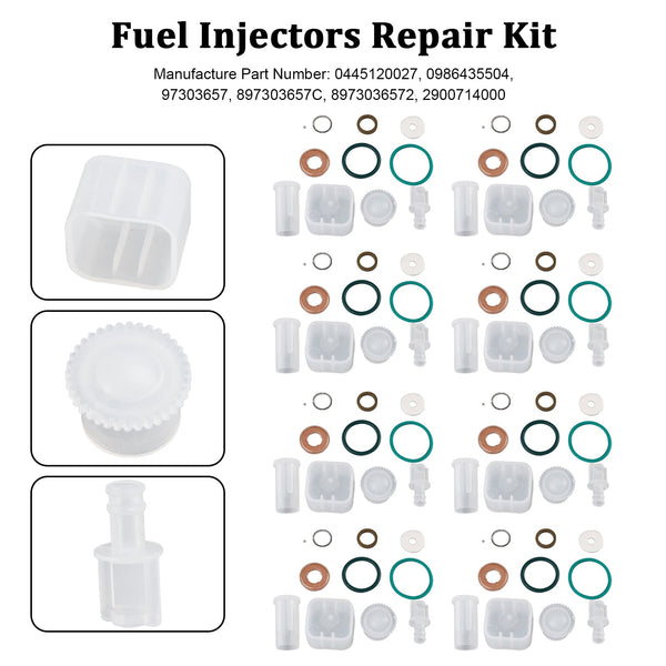 Kit de reparo de injetor de combustível, 8 peças, adequado para Chevy Fit GMC Duramax 6.6L 2004-2005 Diesel genérico