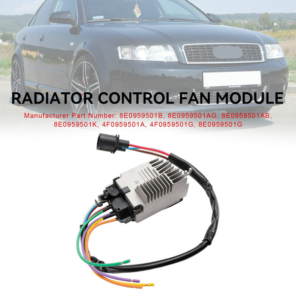 Audi A4 8E2 8E5 B6 Módulo de unidad de control del ventilador del radiador 8E0959501AB 8E0959501AG Genérico