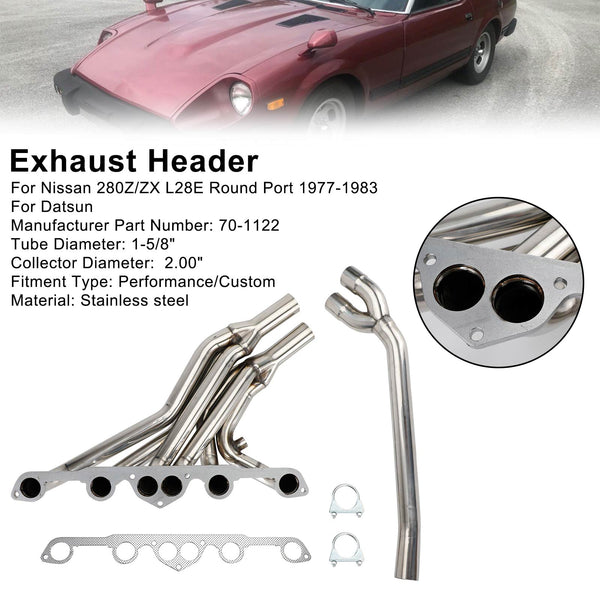 1977-1983 Nissan 280Z/ZX L28E Round Port Stainless Exhaust Header Manifold 70-1122 Generic