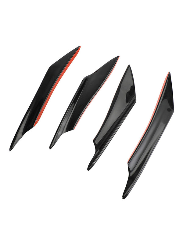 4 stks Universele Auto Voorbumper Vinnen Body Splitter Spoiler Canards Glanzend Zwart Generiek