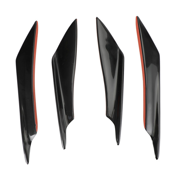 4 Stück Universal Car Front Bumper Fins Body Splitter Spoiler Canards Gloss Black Generic