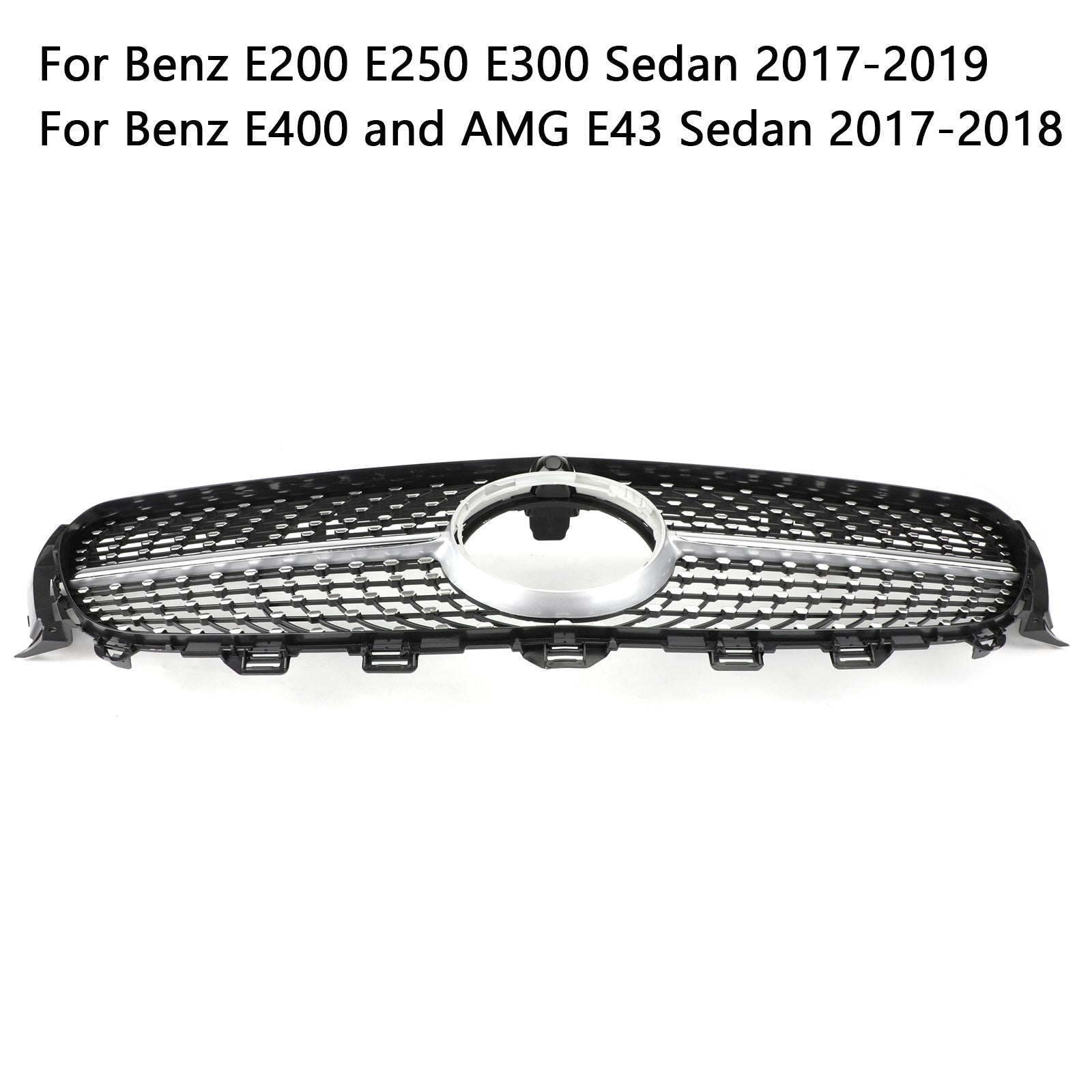 Benz 2017-2019 W213 Calandre avant à bordure argent diamant pour BMW E200, E250 et E300