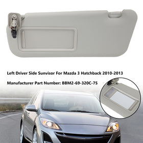 2010-2013 Mazda 3 Hatchback Left Driver Side Sun Visor BBM2-69-320C-75 Generic