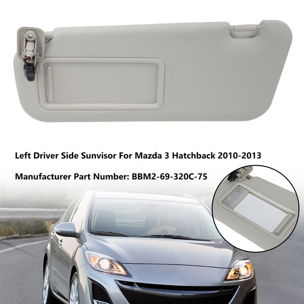 2010–2013 Mazda 3 Schrägheck links Fahrerseite Sonnenblende BBM2–69–320 C–75 Generic