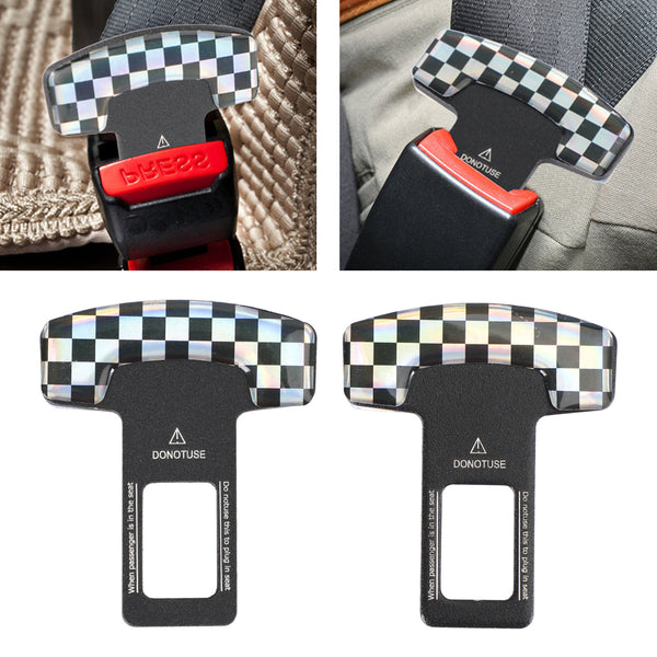 6 uds hebilla para cinturón de seguridad de coche abrazadera Universal de Clip de tapón de alarma de coche de fibra de carbono genérica