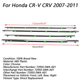 Honda CR-V CRV 2007-2011 4PCS 72950-SWA-A01 Car Window Moulding Trim Weatherstrips Seal Generic