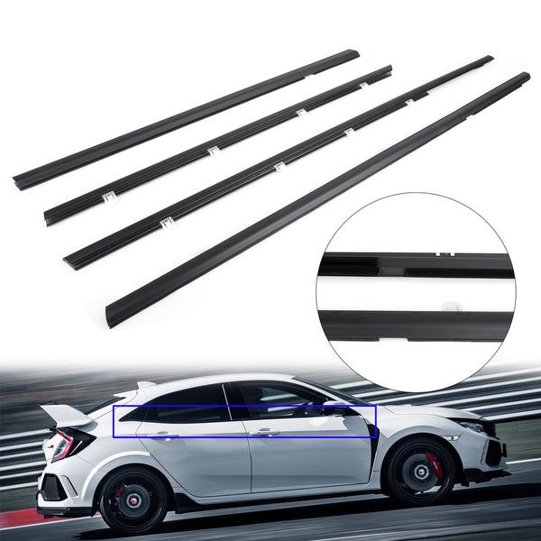 Honda Civic 2012–2015, 4 Stück, Auto-Dichtungsstreifen, Fensterleiste, Zierleiste, Dichtungsgürtel, 72910-TRO-A01, generisch