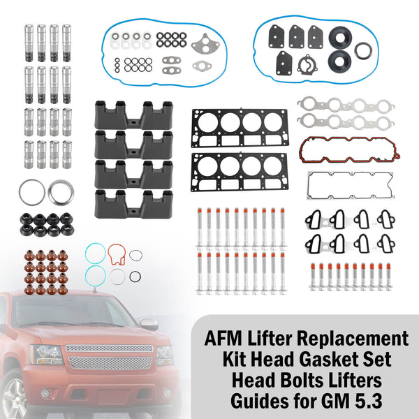 2007 Silverado 1500 Classic 5.3L 5328CC 325CID V8 OHV 16 Valve AFM Lifter Replacement Kit Head Gasket Set Head Bolts Lifters Guides Fedex Express