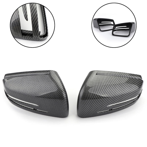 Carbon Fiber Rear View Side Mirror Cover Trim For Benz 2011-2018 Benz W212 W204 Generic