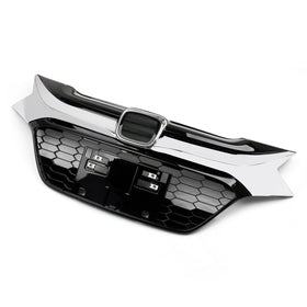 Front Grille Sport Style Chrome Black Glossy Grill Trim For Honda HR-V HRV 16-18 Generic