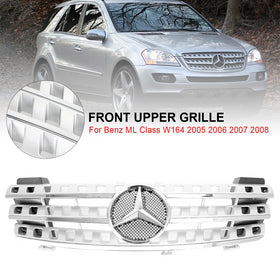 Parrilla delantera estilo AMG para Benz Clase ML W164 2005-2008, cromada genérica