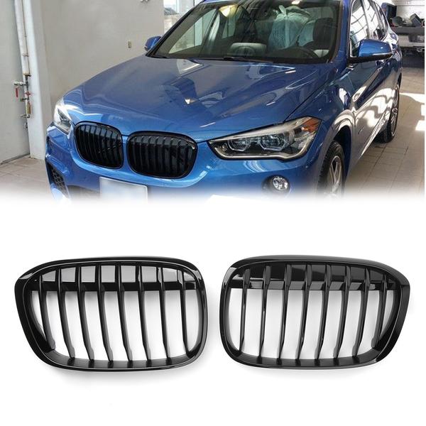 1Pair Front Kidney Grill Grille For 2016+ BMW F48 F49 X1 Generic